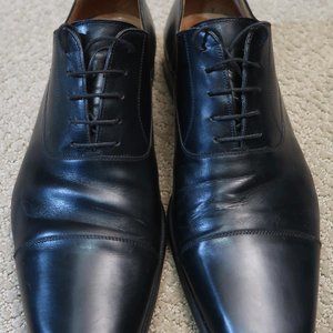 Magnanni Black Cap-Toe Oxfords - Mondo 46; Mens 12 US